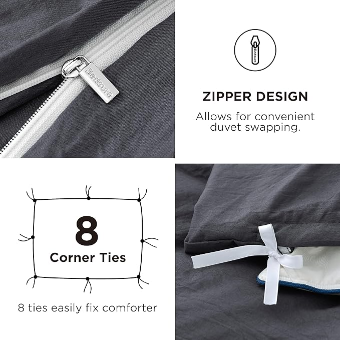 Duvet Cover Set - Full - 80 x 90 in - 4 Piece