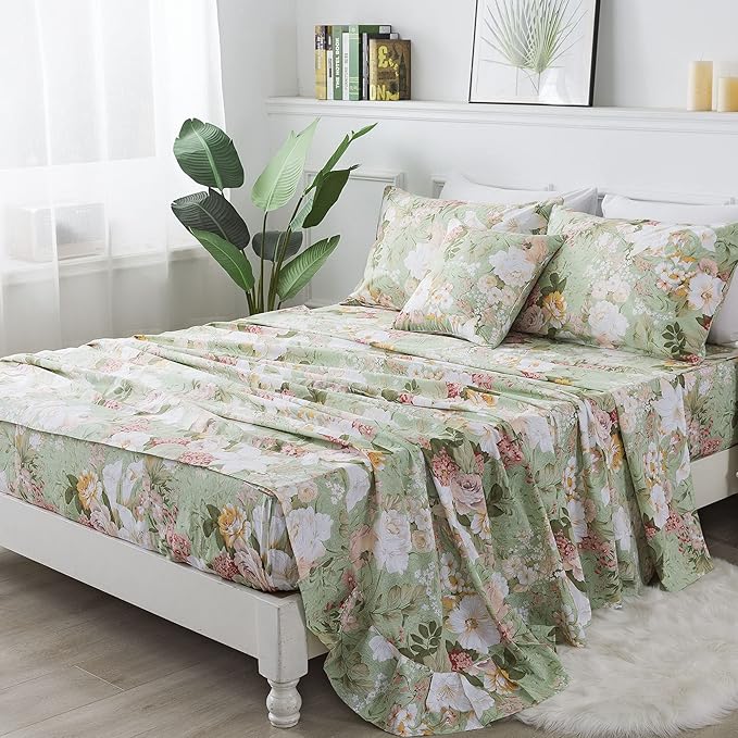 100% Cotton Bed Sheet Set - Queen - 4 Piece
