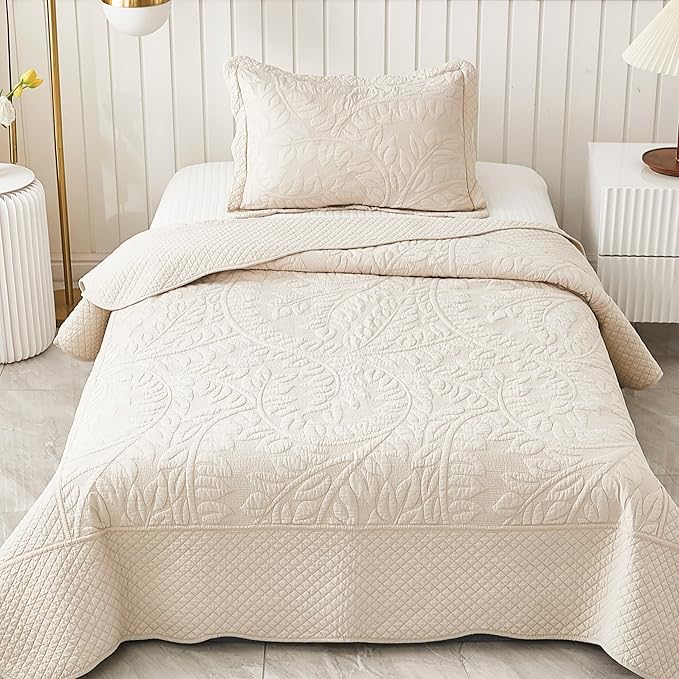 100% Cotton Quilt Set - Twin - 3 Piece