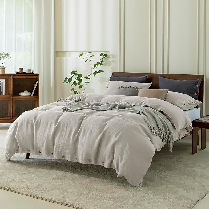 Linen Duvet Cover Set - Twin - 68 x 90 in - 3 Piece