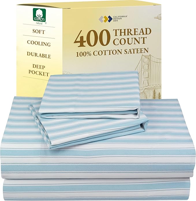 100% Cotton Bed Sheet Set - Queen - 4 Piece