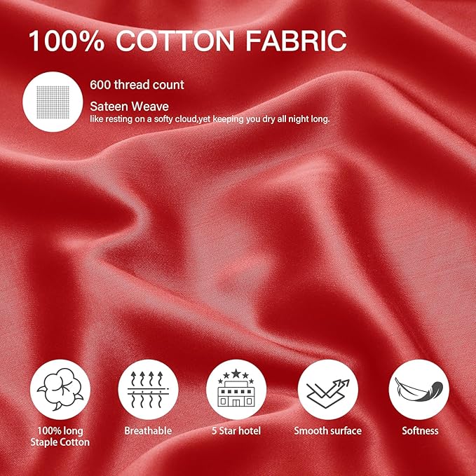 100% Cotton Pillowcase Set - King - 20 x 36 in - 2 Piece