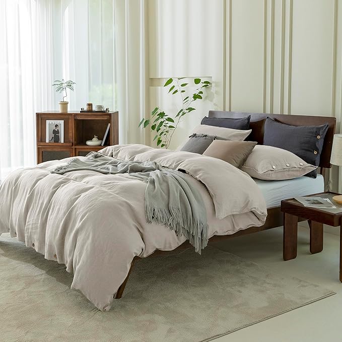 Linen Duvet Cover Set - Queen - 3 Piece