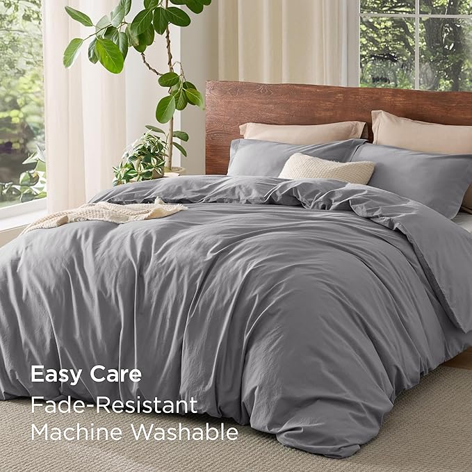 Linen Duvet Cover Set - Queen - 3 Piece