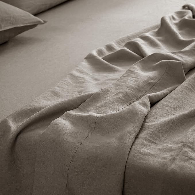 Linen Bed Sheet Set - Queen - 4 Piece