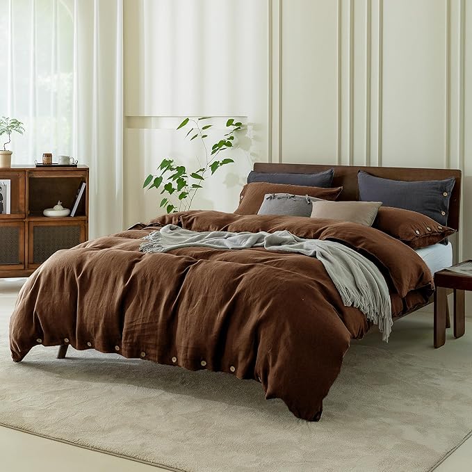 Linen Duvet Cover Set - King - 120 x 98 in - 3 Piece