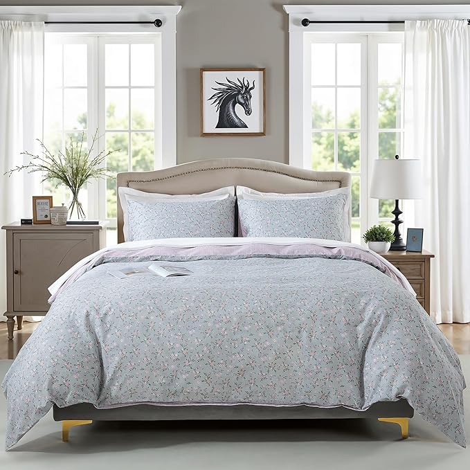 100% Cotton Duvet Cover Set - King - 3 Piece