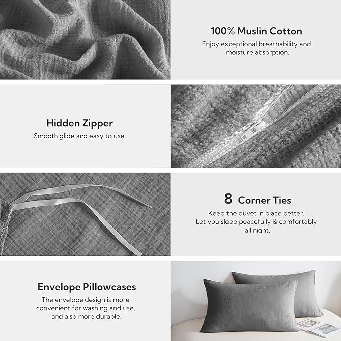 Linen Duvet Cover Set - Queen - 3 Piece
