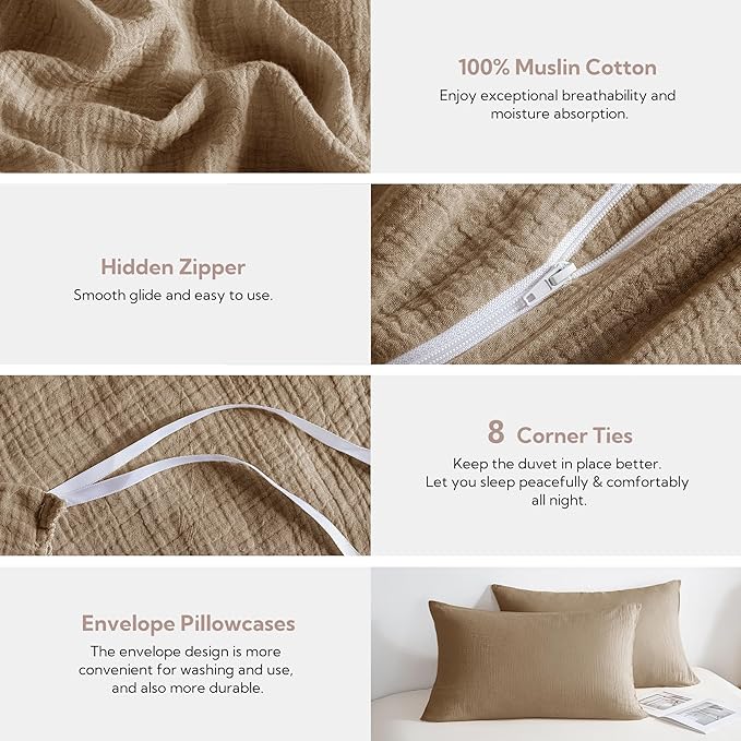 Linen Duvet Cover Set - Queen - 3 Piece