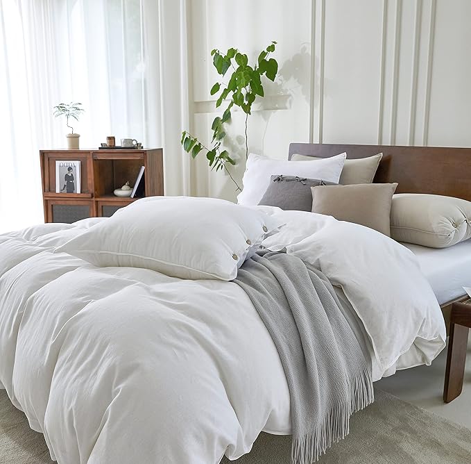 Linen Duvet Cover Set - King - 104 x 90 in - 3 Piece