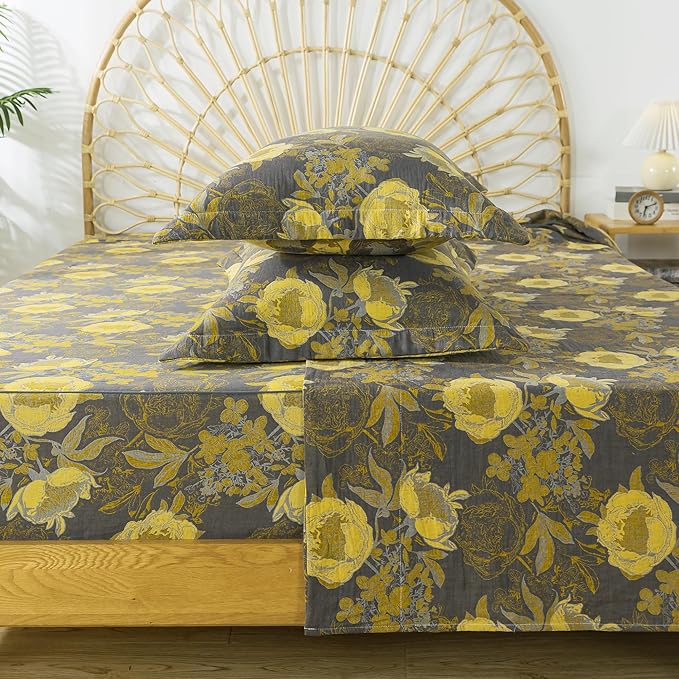 100% Cotton Bed Sheet Set - Queen - 4 Piece
