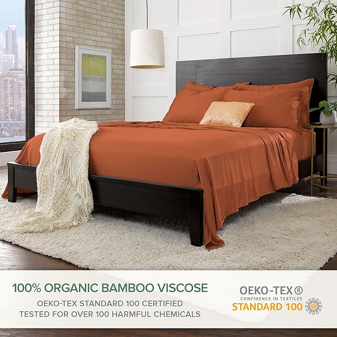 Bamboo Cooling Bed Sheet Set - California King - 4 Piece