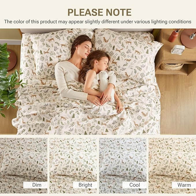 100% Cotton Bed Sheet Set - Full - 4 Piece