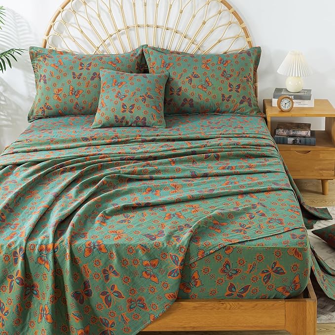 100% Cotton Bed Sheet Set - Queen - 4 Piece