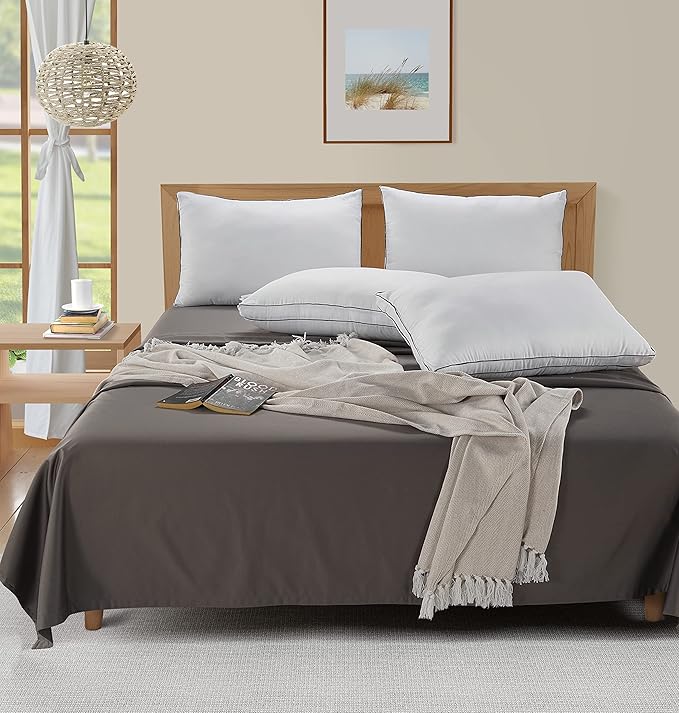 Linen Bed Pillow - Standard - 4 Piece