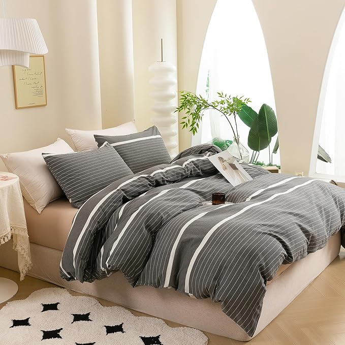 Linen Duvet Cover Set - California King - 3 Piece
