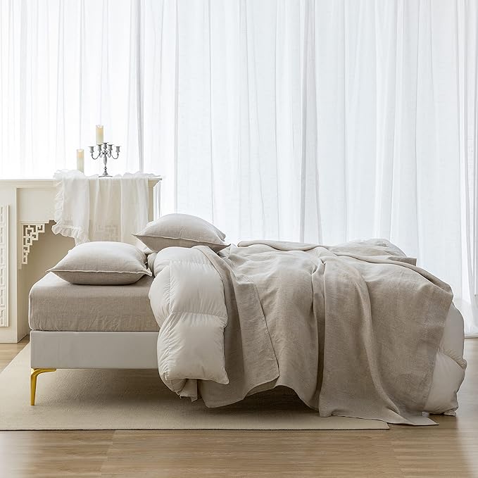 Linen Bed Sheet Set - California King - 4 Piece