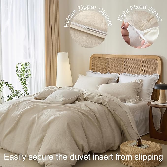 Linen Duvet Cover Set - King - 3 Piece