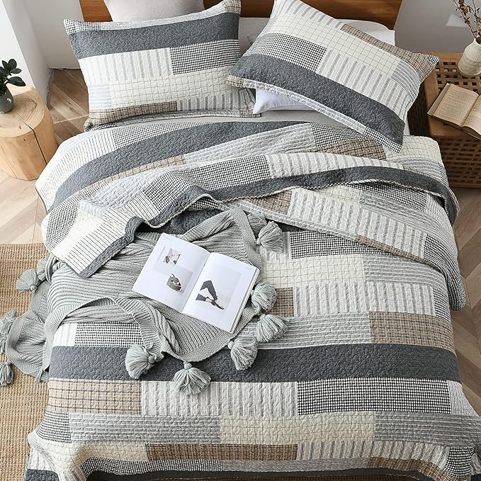 100% Cotton Quilt Set - Queen - 3 Piece