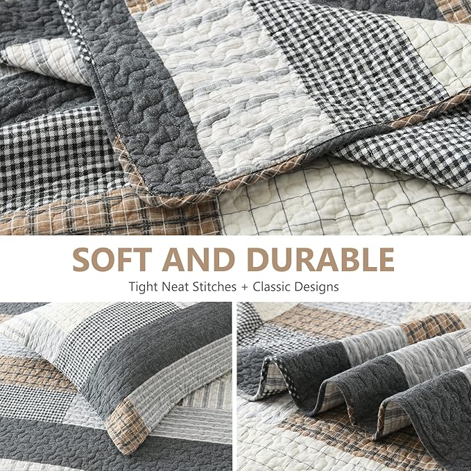 100% Cotton Quilt Set - King - 3 Piece
