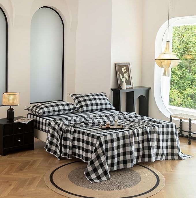 Linen Bed Sheet Set - Queen - 4 Piece
