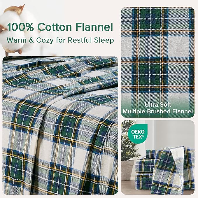 Flannel Bed Sheet Set - Full - 4 Piece