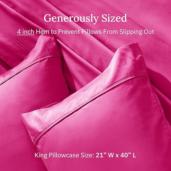 100% Cotton Pillowcase Set - King - 2 Piece