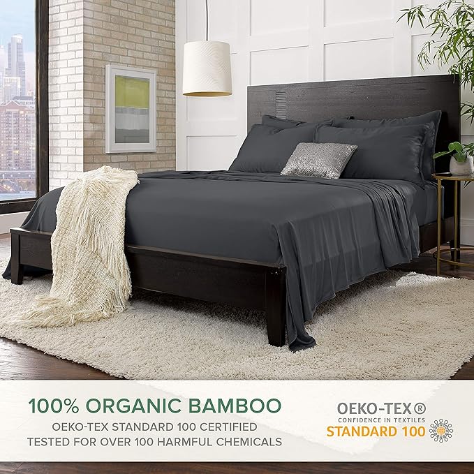 Bamboo Cooling Bed Sheet Set - Queen - 4 Piece