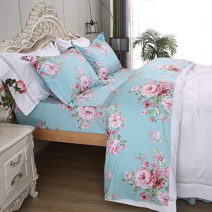 100% Cotton Bed Sheet Set - Twin - 4 Piece