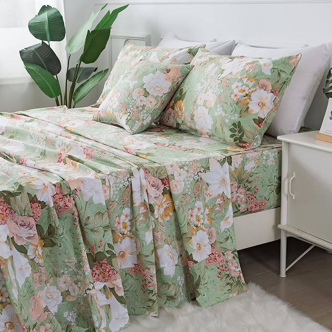 100% Cotton Bed Sheet Set - California King - 4 Piece