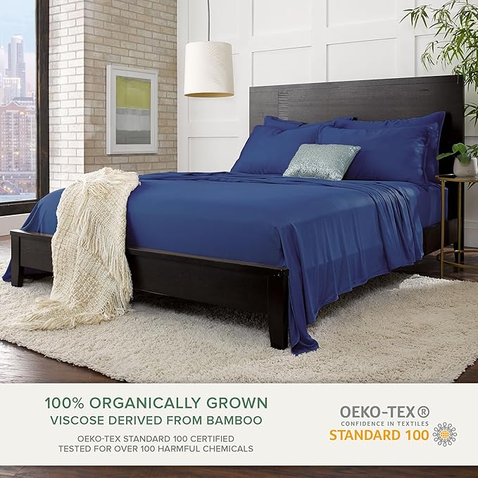 Bamboo Cooling Bed Sheet Set - Queen - 4 Piece