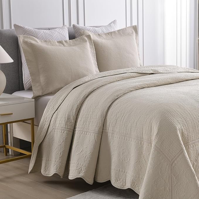 100% Cotton Quilt Set - King - 3 Piece