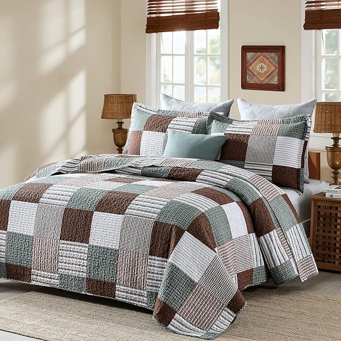 100% Cotton Quilt Set - Queen - 3 Piece