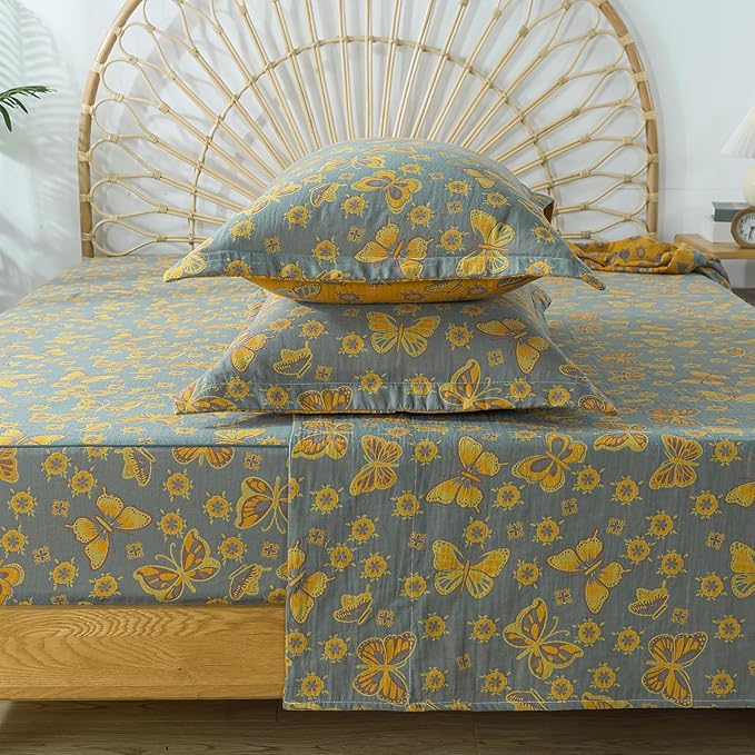 100% Cotton Bed Sheet Set - Queen - 4 Piece