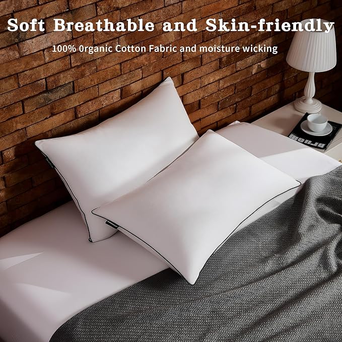 100% Cotton Bed Pillow - Queen - 2 Piece