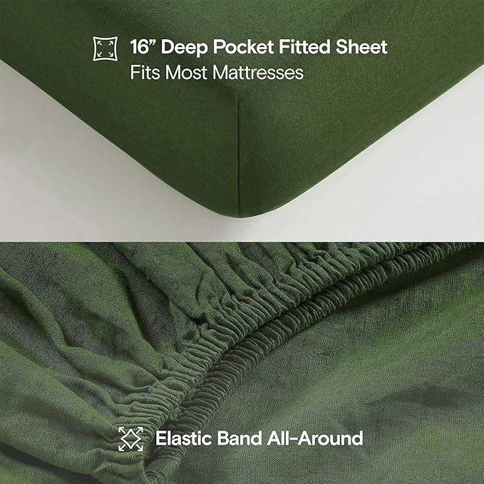 Linen Cooling Bed Sheet Set - King - 3 Piece