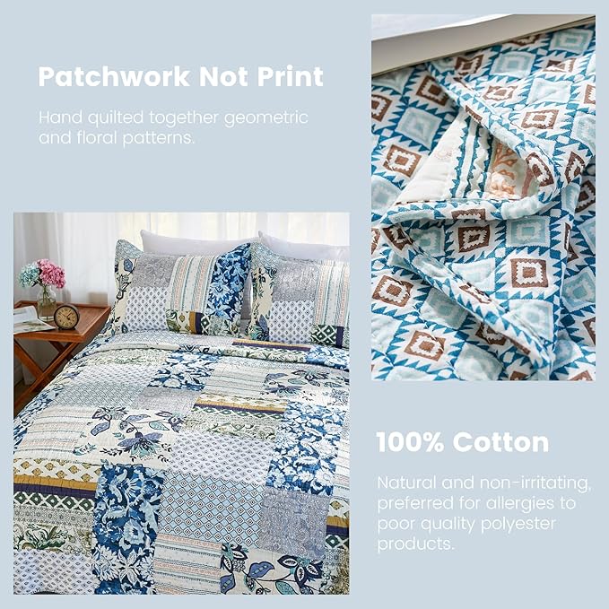 100% Cotton Quilt Set - Queen