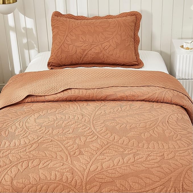 100% Cotton Quilt Set - Twin - 3 Piece
