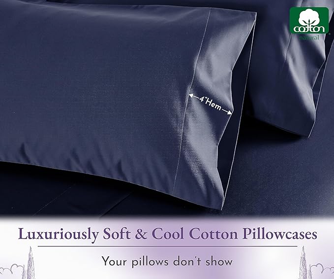 100% Cotton Pillowcase Set - King - 2 Piece