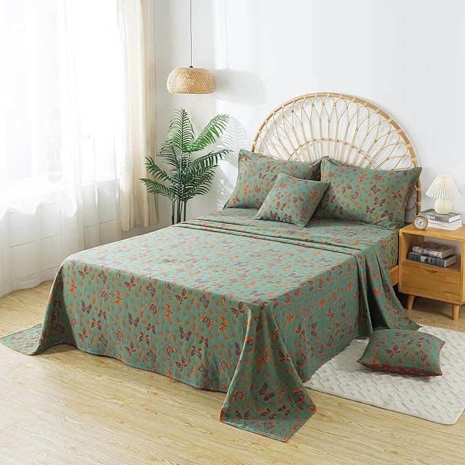 100% Cotton Bed Sheet Set - Queen - 4 Piece