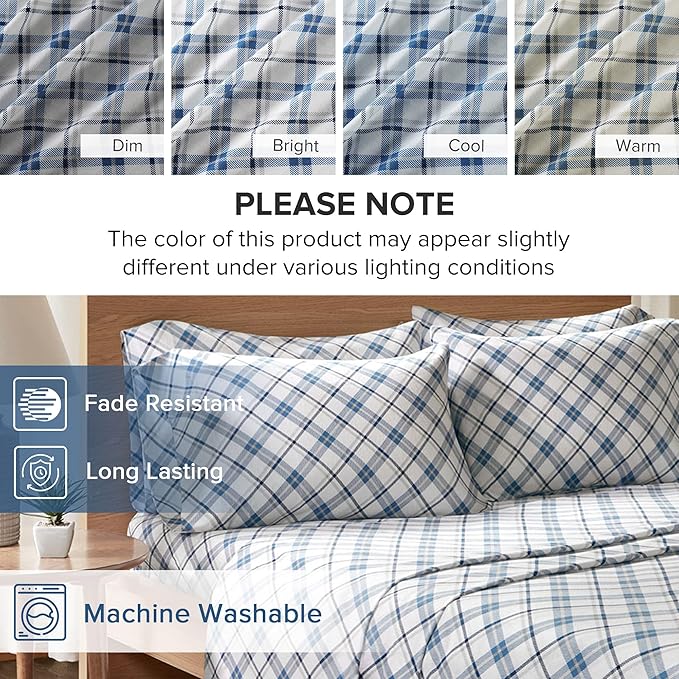 Flannel Bed Sheet Set - Queen - 4 Piece