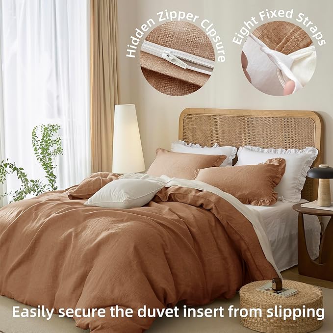 Linen Duvet Cover Set - King - 3 Piece
