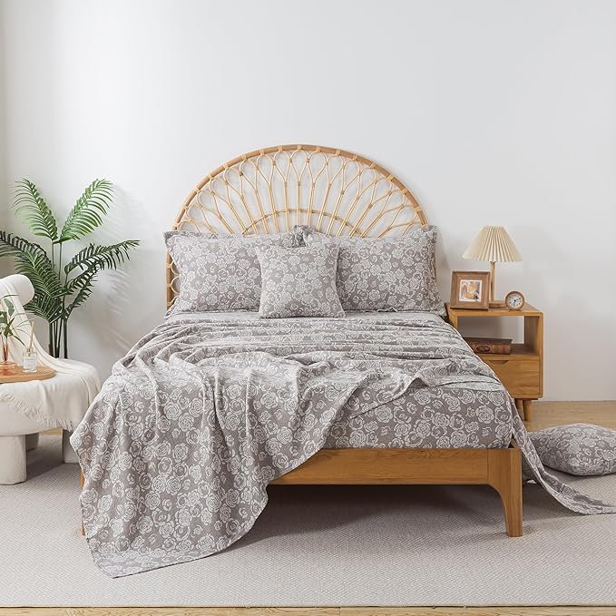 100% Cotton Bed Sheet Set - King - 4 Piece