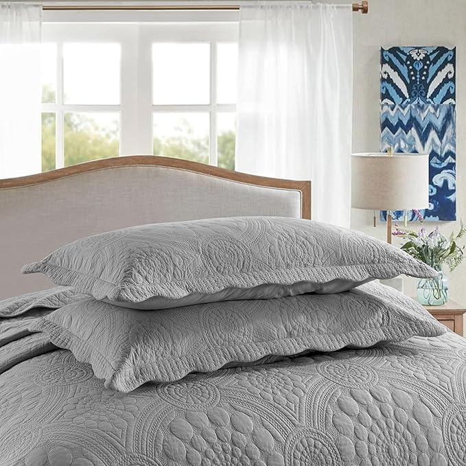 100% Cotton Quilt Set - King - 3 Piece