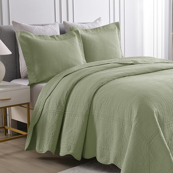100% Cotton Quilt Set - Queen - 3 Piece