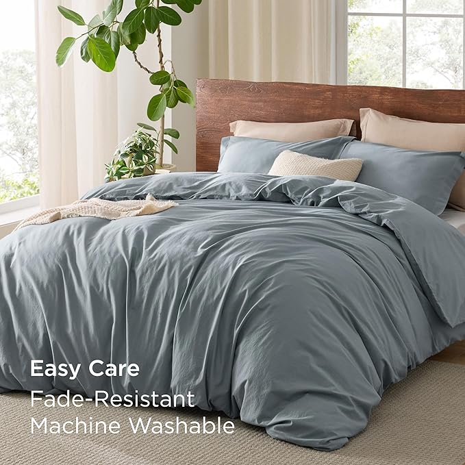 Linen Duvet Cover Set - Queen - 3 Piece