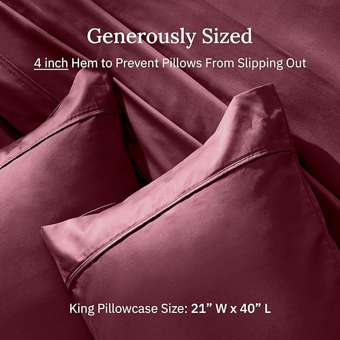 100% Cotton Pillowcase Set - King - 2 Piece