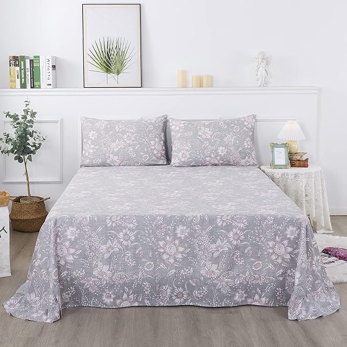 100% Cotton Hypoallergenic Bed Sheet Set - King - 4 Piece