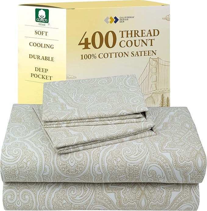 100% Cotton Bed Sheet Set - California King - 4 Piece