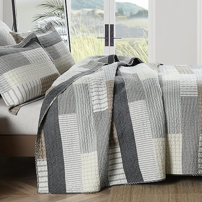 100% Cotton Quilt Set - King - 3 Piece